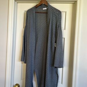 Westport Long cardigan gray cotton blend sweater size 1X